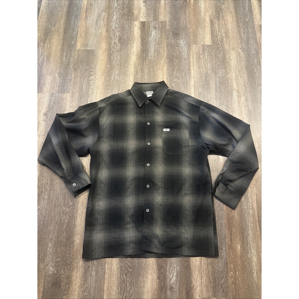 Vintage Caltop Men's Medium Plaid Flannel Shirt 100% Acrylic Made In USA